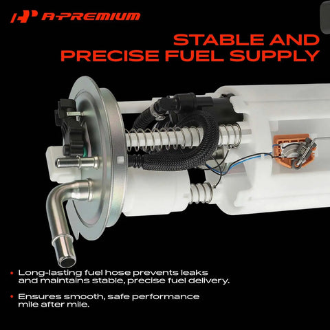 Heavy Duty Electric Fuel Pump Module Assembly Featuring A Built In Pressure Sensor For Chevy Trailblazer And Gmc Envoy close-up view showing durable design and fuel hose.