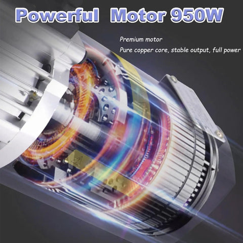 Heavy Duty Electric Rebar Bender 950W Hydraulic Bending Machine motor close-up showcasing pure copper core and internal components.