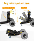 Foldable 2 In 1 Beach Wagon Cart With 12 Inch Balloon Wheels and adjustable handles, shown in folded position for storage.