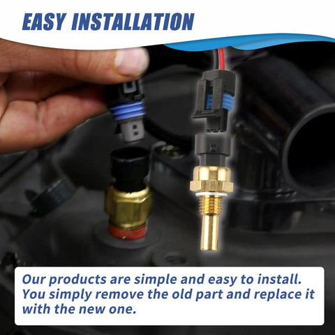 Solid Plug Engine Coolant Temperature Sensor With Pigtail Connector for Chevy Tahoe Silverado installed in engine.