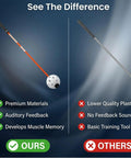Comparison of Indoor Golf Swing Trainer 47 Inch with Audio Feedback and lower quality trainer, highlighting features and benefits.
