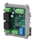 Pro Grade RS485 Relay Module Two Channel Industrial Reset Controller Board With TvS Protection PLC Automation DC 12V close-up of wiring terminals
