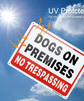 Two Pack Dogs On Duty Warning Signs, No Funny Business Trespassing Yard Markers, Heavy Gauge.040 Reflective Aluminum Plates