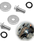 Full Throttle 3/4 Inch Go Kart Clutch Bolt Kit With Lock Washers 10 Or 12 Tooth Design Compatible With Predator 212 Mini Bike Engines, stainless steel bolts and washers.