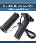 Throttle Grip Replacement 36V Ebike With LCD Voltage Display And Cruise Control Button For Jetson Bolt Pro JX10 Atlas Ancheer Dyu D3F D2F C3 C4 And More Upgrade Your Ride With Smooth Throttle Response, shown with ergonomic black grips and cable