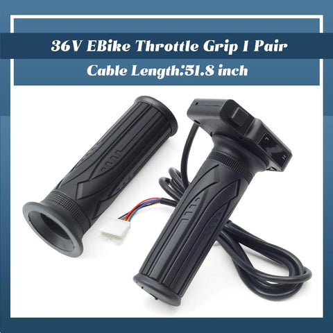 Throttle Grip Replacement 36V Ebike With LCD Voltage Display And Cruise Control Button For Jetson Bolt Pro JX10 Atlas Ancheer Dyu D3F D2F C3 C4 And More Upgrade Your Ride With Smooth Throttle Response, shown with ergonomic black grips and cable