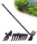 5 In 1 Garden Hoe With Adjustable 37 To 50 Inch Handle And Snap On Heads For Weeding Cultivating Tilling And Raking A Real Workhorse Outdoor Tool