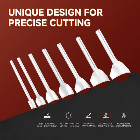 7 Piece Pro Grade Leather Craft Tools Arc Shaped Quarter Circle Punch Set With Edge Cutters for Precise Cuts