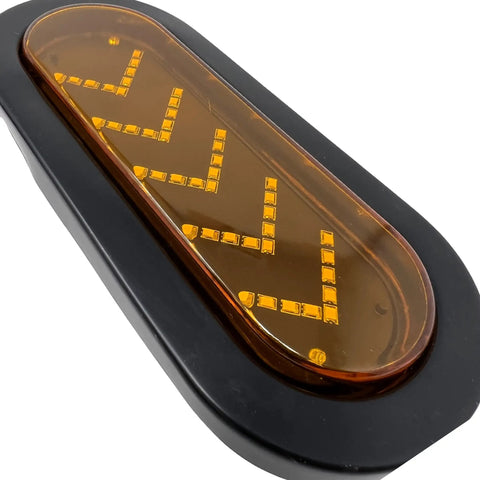 6 Inch Amber LED Trailer Tail Light With 45 Arrow Sequential Turn Signal Oval Waterproof Parking And Side Marker Lamp IP67 DOT