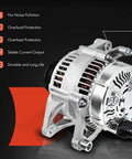Alternator For Dodge And Jeep Fans, Fits Dakota Grand Cherokee Cherokee Wrangler TJ Comanche 1991-1998, 90 Amp 12V CW With 6 Groove Pulley, side view with features