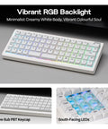 Solid 65 Percent Ortholinear Mechanical Keyboard With Via Custom Programming And Tri Mode Wireless Setup For Fast Finger Typing with RGB backlight.