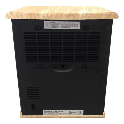 Rear view of the Portable Electric Space Heater That Cranks Up The Heat With 1500 Watt Infrared Quartz Elements with vents shown