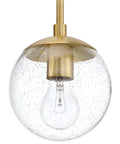Gracelyn Satin Gold 3-Light Bathroom Vanity Light With Clear Seedy Glass Globes, Dimmable And Easy To Install, close-up of fixture