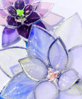 Close-up of 3D flowers with stained glass petals from Four Layer Stained Glass Succulent Soldering Jig Kit With 3D Flower Bloom, Five To Six Petal Design.