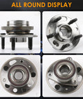 Front Or Rear Wheel Hub And Bearing Assembly That Fits Chevy Malibu 13 16 Impala 14 17 Buick Lacrosse GMC Terrain Chevrolet Equinox 10 16 Buick Regal 11 16 And More For A Smooth Quiet Ride, showing front and side view of assembly