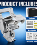 Pro Cut-Off With Case For Heavy-Duty Sheet Metal And Vinyl Cutting, Metal Brake Cutter Compatible With Pro 14 HD, MX Series, And MAX-I-MUM XL Brakes, Fast Clean Cuts To Boost Onsite Productivity For Coil Stock. Cut-off kit with case, gauges, and manual