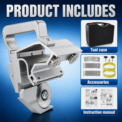 Pro Cut-Off With Case For Heavy-Duty Sheet Metal And Vinyl Cutting, Metal Brake Cutter Compatible With Pro 14 HD, MX Series, And MAX-I-MUM XL Brakes, Fast Clean Cuts To Boost Onsite Productivity For Coil Stock. Cut-off kit with case, gauges, and manual
