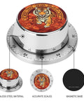 Stainless Steel Kitchen Timer With Magnetic Base, Countdown Timer for Gym, Office, Cooking, Baking, Jogging, Tiger Design