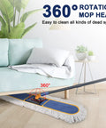 24 Inch Commercial Dust Mop For Floor Cleaning With Heavy Duty Flat Mop Head And 59 Inch Long Handle under sofa
