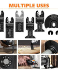 Pecham 24pc universal oscillating multitool blade set for wood and metal with quick-release, fits multiple brands