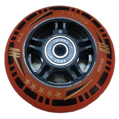 84Mm Inline Skate Wheels Replacement 84A Orange With Or Without Bearings For Indoor Outdoor Roller Blade Wheel