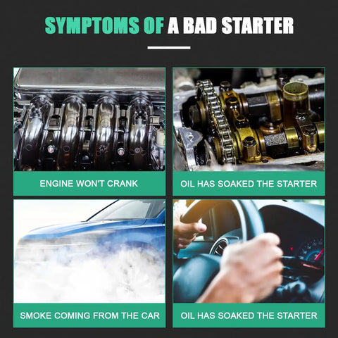 Symptoms of a bad starter for Jeep Cherokee and Wrangler showing engine issues and indicators of starter failure.