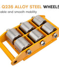 6 Q235 alloy steel wheels of Beefed Up Heavy Duty Machinery Moving Skate With 360 Degree Rotation 8 Ton Capacity 17600 Lbs Machine Dolly Skate