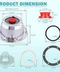 Aluminum Trailer Hub Cap Kit 343 4195, 4 Pack With Rubber Plugs And Gaskets, dimensions and components layout