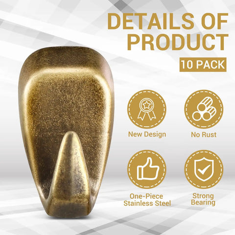 Bronze Stainless Steel Cubicle Wall Hooks For Fabric Panels Holds 40 Lbs Great For Office Home Kitchen Room Organization 10 Pack Heavy Duty Hangers details and features