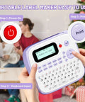Handheld Electric Label Maker With Keyboard And BZ Laminated Tapes Offering Super Slick Operation Fade Resistant Labels Built Tough For Freezer Microwave Home Office And Garage Sorting Without Any Stress Or Hassle, showing easy-to-use interface.