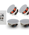 6.5 Inch Bluetooth In Wall Ceiling Speakers With 600W 2 Way Flush Mount System And Built In Wall Amplifier Receiver