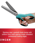 ProGrade 9 Inch Pinking Shears Stainless Steel No Fray Zigzag Cut For Clean Edges And Long Lasting Sewing Projects From Garments To Quilts Featuring Precision Edge Control And Durable Comfortable Grip, stainless steel teal handle