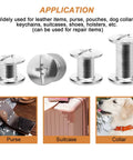 Heavy Duty Chicago Screws And Leather Rivets Kit, 120 Pieces Rock Solid Hardware Six Sizes, includes rivets for purse, suitcase, and collar.