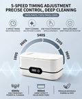 Pro Grade 45khz Ultrasonic Jewelry Cleaner That Cleans As A Whistle With Five Smart Timers And Auto Shutoff Big 400ml Stainless Steel Tub features 5-speed timer control.