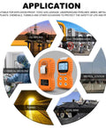 Ready To Use 4 Gas Detector With Electrochemical Sensors For LEL O2 CO H2S shown with various industrial applications.