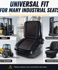 Heavy Duty Forklift Seat Cushion Features Breathable Mesh Core And Plush Padding Built Tough For Shop Floors Fits Cat Dp Gp Models 2008 To 2011 image showing various industrial seats.