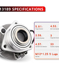 Front Wheel Bearing And Hub Assembly Pair For 2002 To 2007 Saturn Vue 2005 To 2006 Chevy Equinox And 2006 Pontiac Torrent With 5 Lug And ABS Compatible Quick Install Durable Wheel Hub Replacement Kit For Your Ride