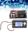 CNC Adjustable Power Supply 0 To 60V 20A 1200W DC Converter With LCD Display shown with circuit board and connectors