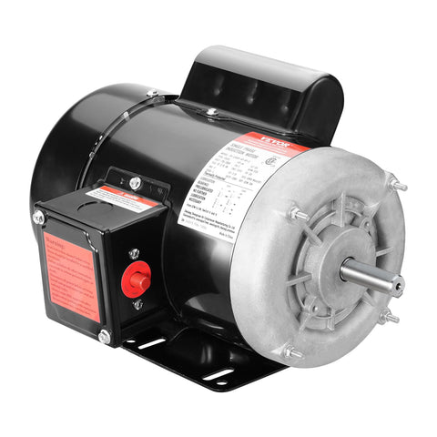 0.75HP Electric Motor With Dual CW CCW Rotation, 1725 RPM, 56 Frame, 5/8 Inch Keyed Shaft, Single Phase 115/230V