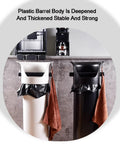 Floor Standing Espresso Knock Box For Hassle Free Daily Pulls - Heavy Duty Commercial Coffee Grounds Bin With Sturdy Tamping Rod And Trash Liners - Clean White Kitchen Counter Essential, black and white bins on countertop