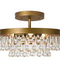 Modern Black Crystal Raindrop Chandelier Dope Round Tiered Pendant Light Fixture For Entryway Kitchen And Closet 1 Light 40W E12 Small Pendant 12 Inch Diameter 6 Inch High With Clear Crystal Droplets