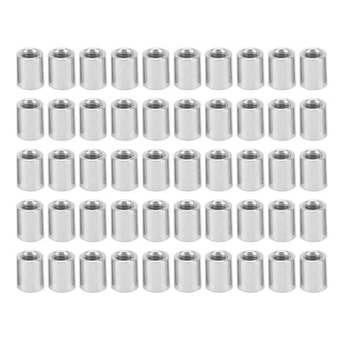 Ultimate 50-Piece M5 Threaded Coupling Nut Set Stainless Steel Round Connector Kit For Home Garage Pipe Repairs Heavy Machinery Fix It Up Fast, 50-piece M5 stainless steel coupling nuts
