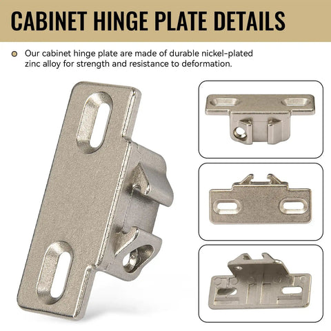 4 Pack Hinge Mounting Plate Replacement For Blum 1 3/8 Overlay Compact 33 Cabinet Hardware Smack Dab Perfect Fit And No Sweat Swap For Face Frame Doors