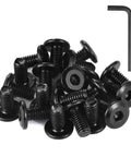 Heavy Duty M6 X 15mm Flat Head Socket Head Cap Screws With Hex Wrenches 304 Stainless Steel, black oxide finish, close-up view.