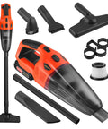 Grab And Go Cordless Handheld Vacuum With 20V Rechargeable Battery And Wet Dry Suction featuring tools for versatile cleaning.