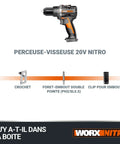 Compact 20V Cordless Brushless Drill Driver Packing 60Nm Of Serious Muscle And A Smooth 13mm Keyless Chuck with accessories.