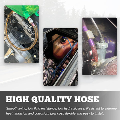Red Flexible Silicone Fuel Line Hose 0.2 Inch By 3.28 Feet installed in motorcycle, ATV, and engine.