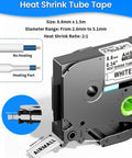Top Shelf Heat Shrink Label Tape Compatible With Hse221 Refill Roll featuring 8.8mm x 1.5m durable plastic sleeve used for labeling.