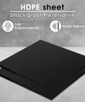 Two Piece Black HDPE Sheet Set 12 Inch By 12 Inch By One Half Inch Thick Workhorse Quality Durable High Density Polyethylene Plastic Sheets For DIY Projects Machining And Heavy Duty Home Workshop Use