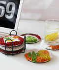 Punch Needle Coaster Kit For Beginners And Adults With Patterns Tools Yarns Hoop Adhesives Coaster Holder on desk